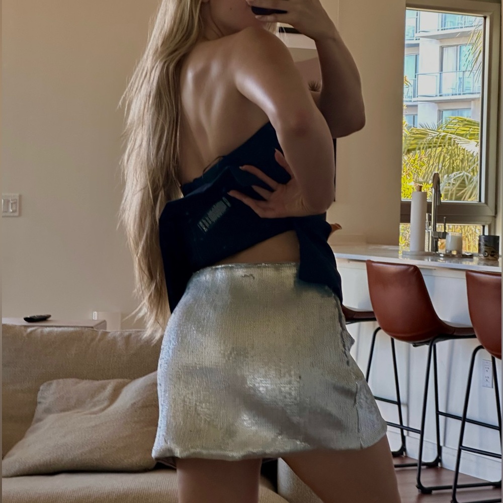 Low Rise Sequin Mini Skirt